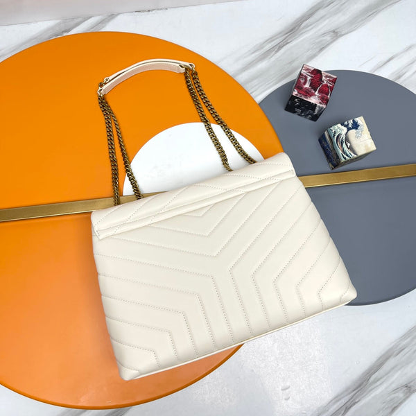 YSL Large Loulou Bag 31cm White Lambskin