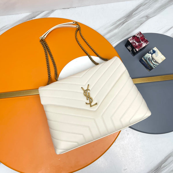 YSL Large Loulou Bag 31cm White Lambskin