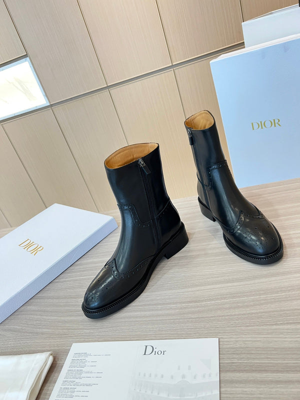 CD Short Boots Black Calfskin