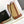 SMALL BUCKET CUIR TRIOMPHE 22CM IN STRIPED TEXTILE AND TAN CALFSKIN
