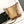 SMALL BUCKET CUIR TRIOMPHE 22CM IN STRIPED TEXTILE AND TAN CALFSKIN