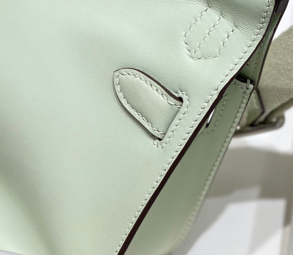 KELLY 23CM JYPSIERE LIGHT GREEN LEATHER CROSSBODY BAG SHW