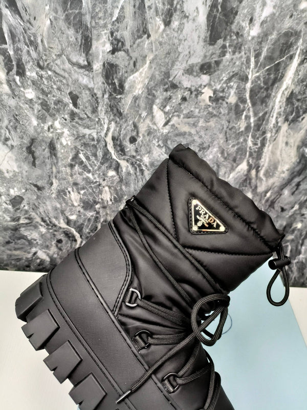 PRA RE-NYLON GABARDINE APRÈS SKI BOOTIES BLACK