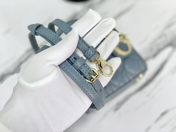 MICRO LADY 12 BAG IN BLUE SAPPHIRE LAMBSKIN