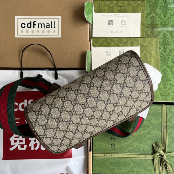 Gucci Bag Brown mix Beige Canvas 240098