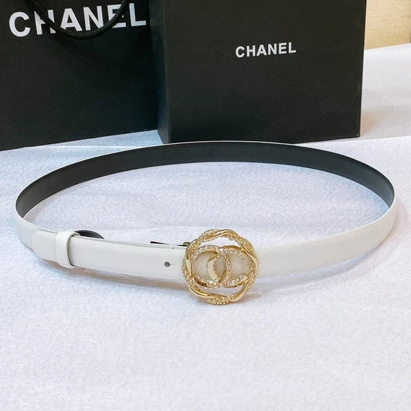 CC 2026 CC Rhinestone Twisted Belt 20mm Calfskin