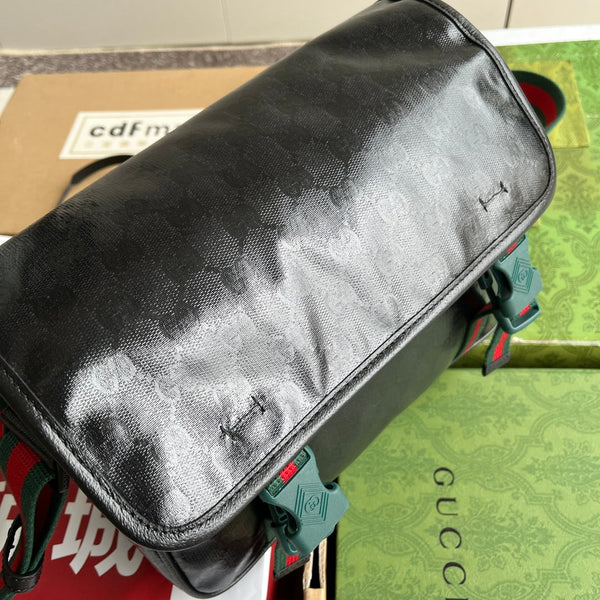 MESSENGER BAG 27 IN BLACK MONOGRAM CANVAS