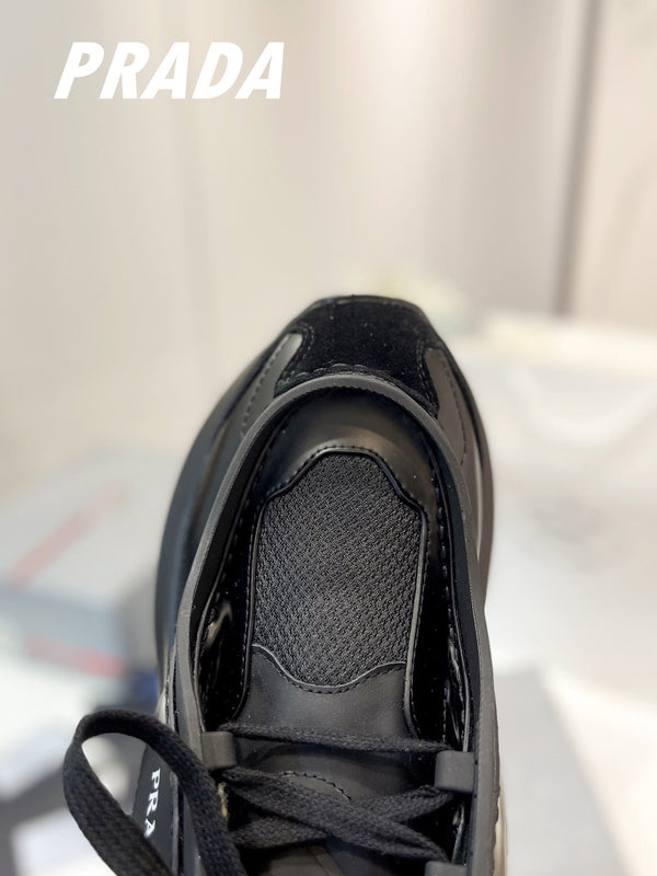 PRA SYSTEME BRUSHED SNEAKERS BLACK CALFSKIN