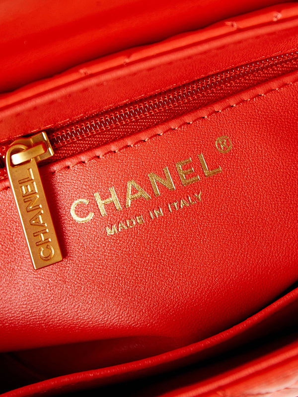 cc 24a nano 19cm kelly shopper bag hot orange lambskin