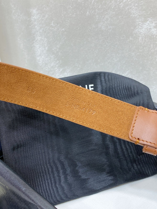 CL LARGE 30 MM TRIOMPHE BELT IN BRONZE BROWN GOLD HARDWARE