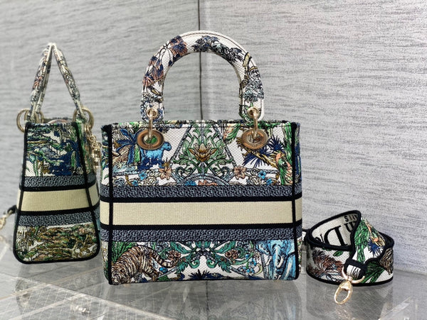 CD Travel Star Green 24 Lady Dior Bag Canvas 336666