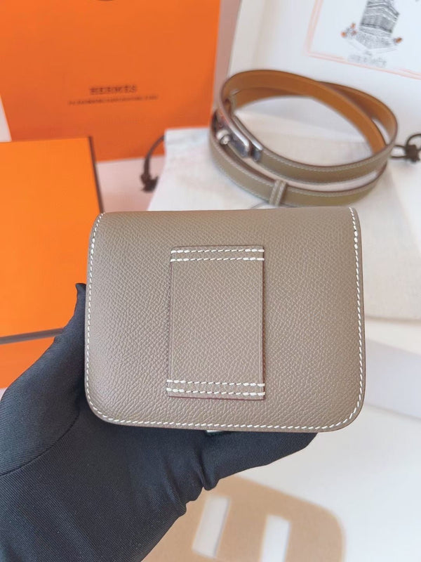 hm kelly belt 18mm with constance slim grey epsom silver hardware