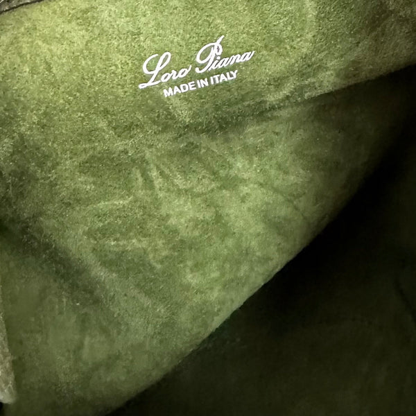 SMALL 21 BALE BAG IN BASIL GREEN GRAINED CALFSKIN WITH SILVER HARDWARE