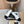 cc mule white tweed sequin black patent calfskin