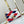 GO-14 MM 23 IN WHITE RED MIX NAVY BLUE QUILTED LAMBSKIN GOLD HARDWARE