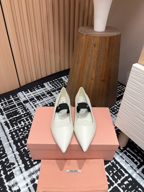 Miu Mary Jane White Lambskin
