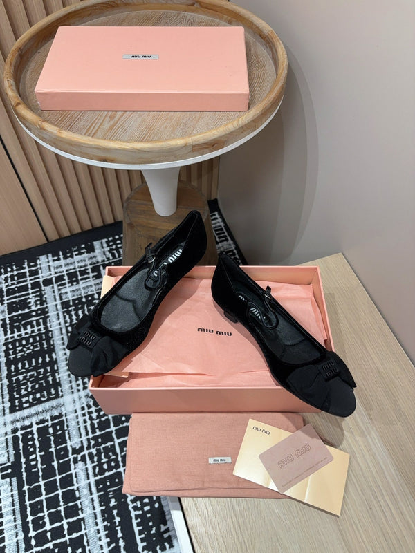 Miu Mary Jane Black Velvet