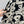 Celine Flower Dress Black mix White Silk