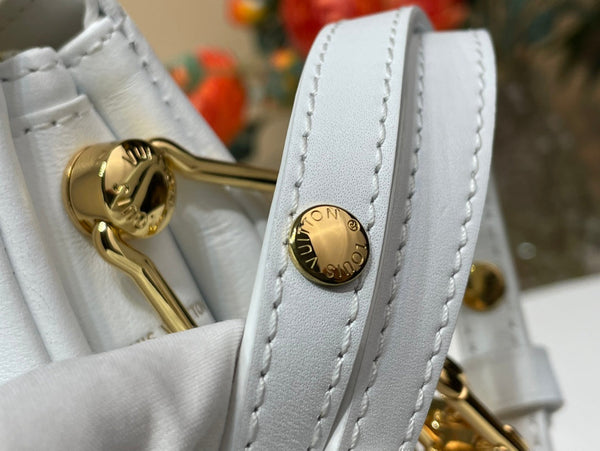 LV x TM Coussin BB 21cm White Multicolor Monogram-embossed Lambskin