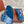 LP Flip Flops In Blue Lambskin Snake Embossing