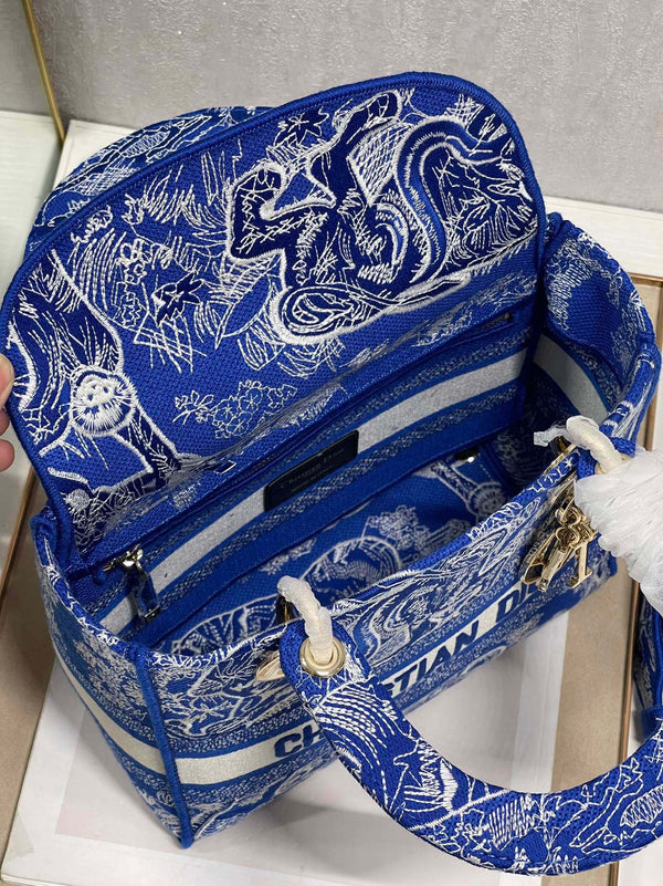 CD New Blue Tiger 24 Lady Dior Bag Canvas 336715
