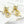 CD 26S Pearl Teardrop Crystal Double Stud Earrings In Gold Metal 631769