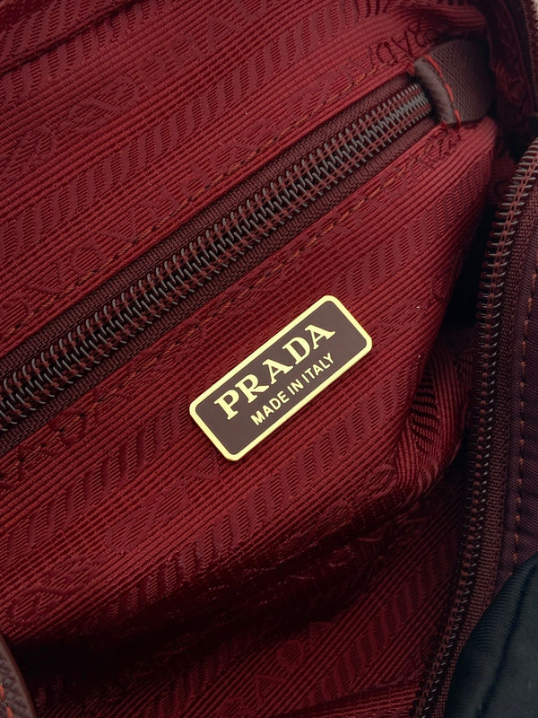 PRA clutch large 17 burgundy nylon fabric