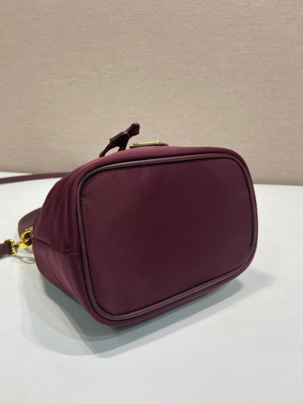 PRA bucket bag 19 burgundy nylon fabric 280831