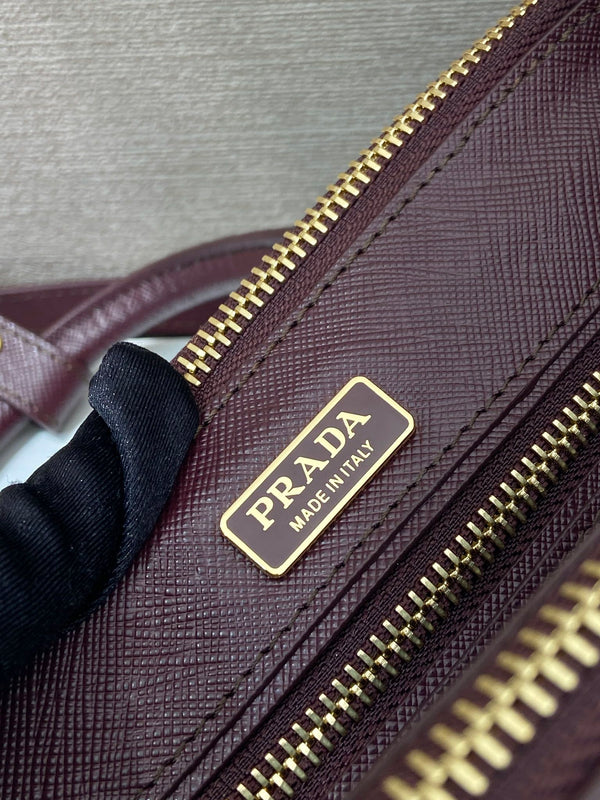 PRA Galleria handbag 21 burgundy leather 280837