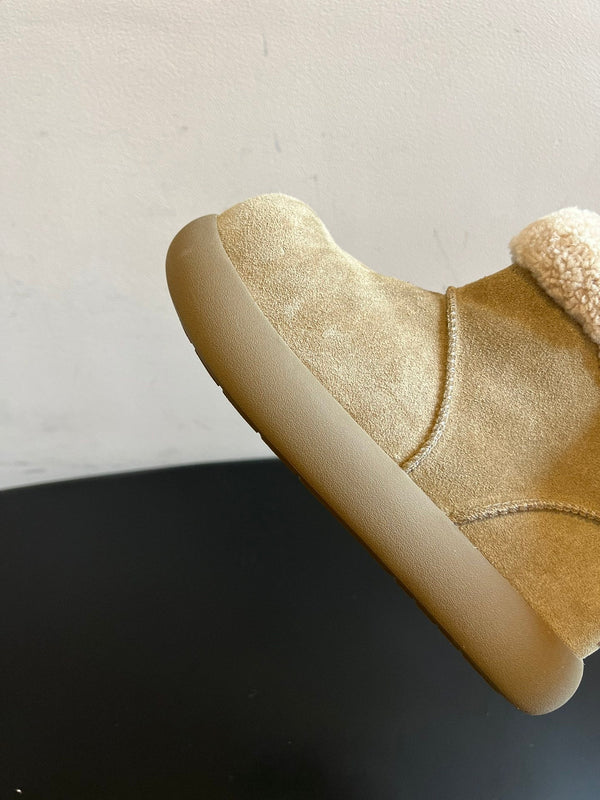 UGG Mini Potato Boots Light Taupe Suede Shearing
