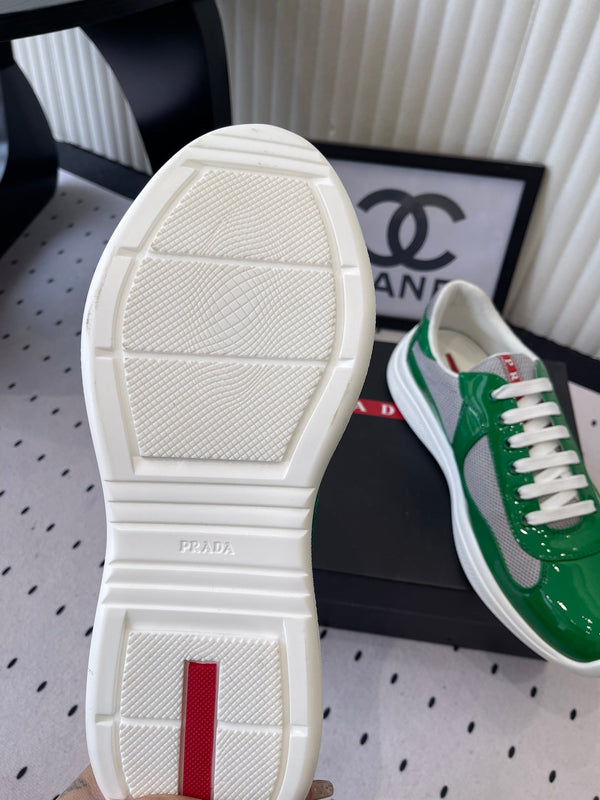 Pra 2025 Sneaker Green mix Gray Patent Leather Mesh 554582
