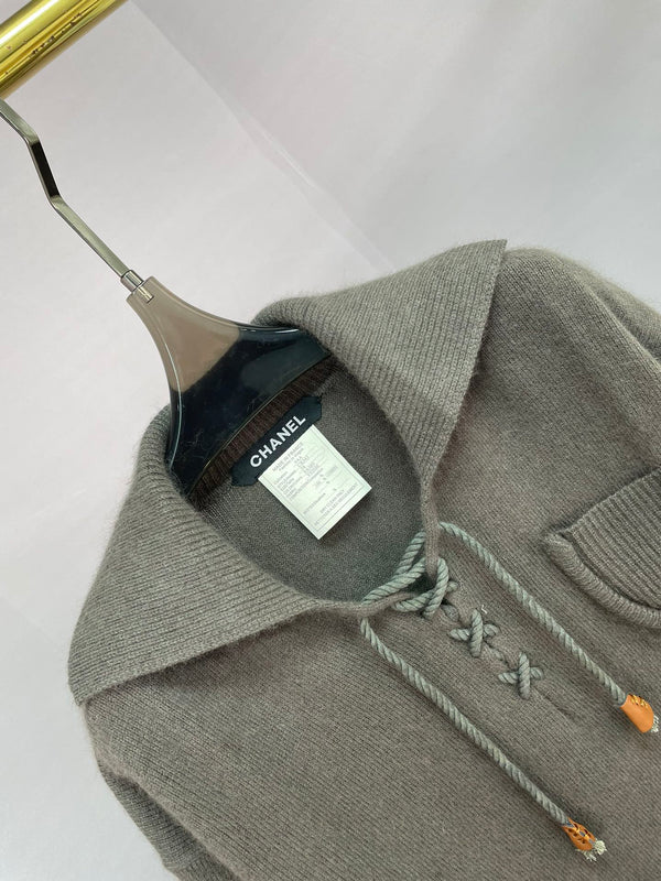 Chanel 2025 Knit Sweater Dark Gray Cashmere