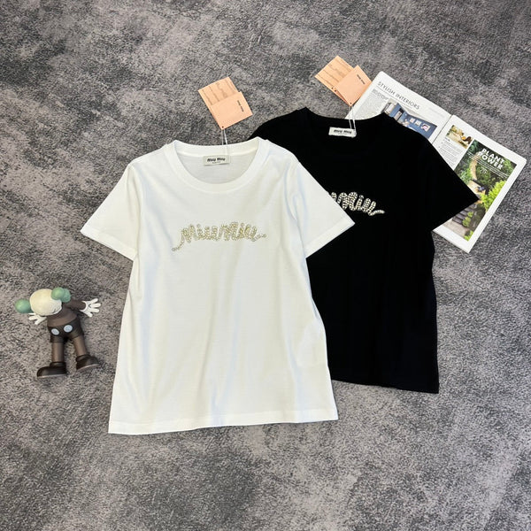 Miu SS26 Short-Sleeve T-Shirt Cotton 350689