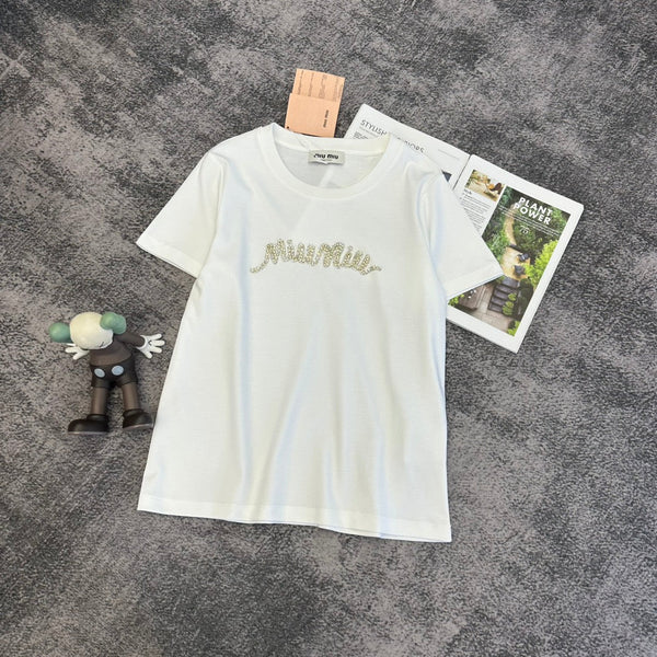 Miu SS26 Short-Sleeve T-Shirt Cotton 350689