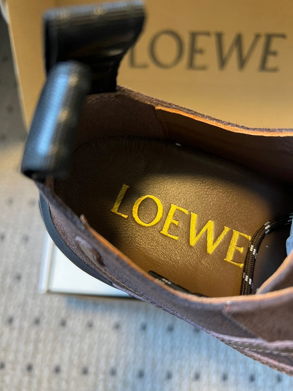 LOEW 26s Flow Sneaker Coffee Suede Sheepskin 678375