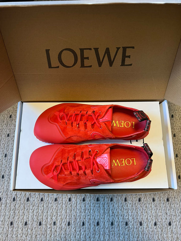LOEW 26s Flow Sneaker Red Suede Sheepskin 678376