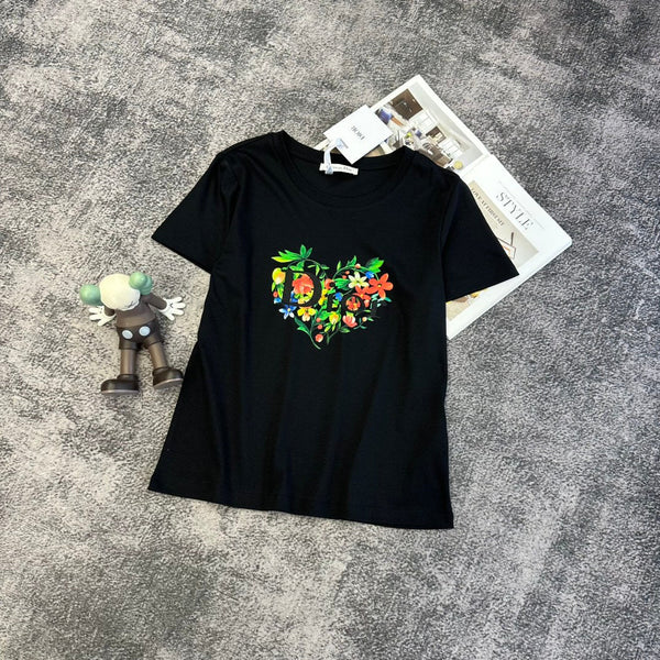 CD SS26 Short-Sleeve T-Shirt Floral Heart Cotton 350887