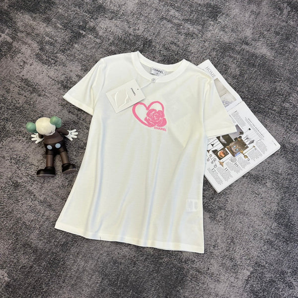CC SS26 Heart & Camellia Logo T-shirt Cotton 350589