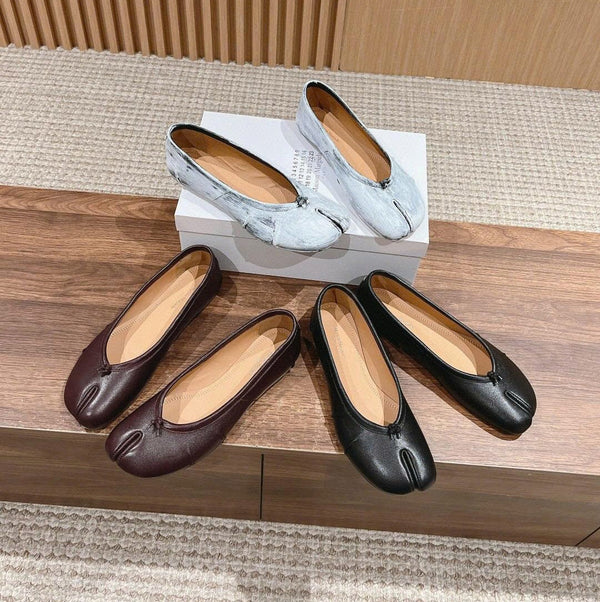 Maison Margiela Tabi Ballet Flat Black Leather