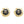 DOUBLE C MINI STUD GOLD BLACK EARRINGS