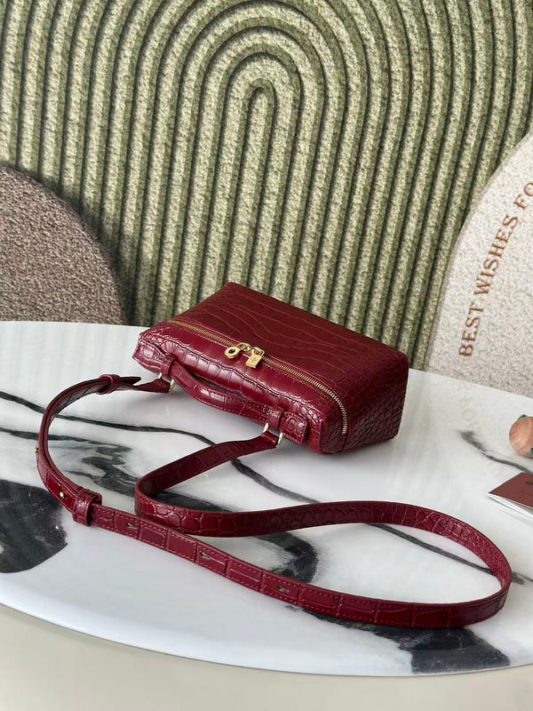 Extra Pocket L19 Burgundy Alligator Pattern Leather GHW