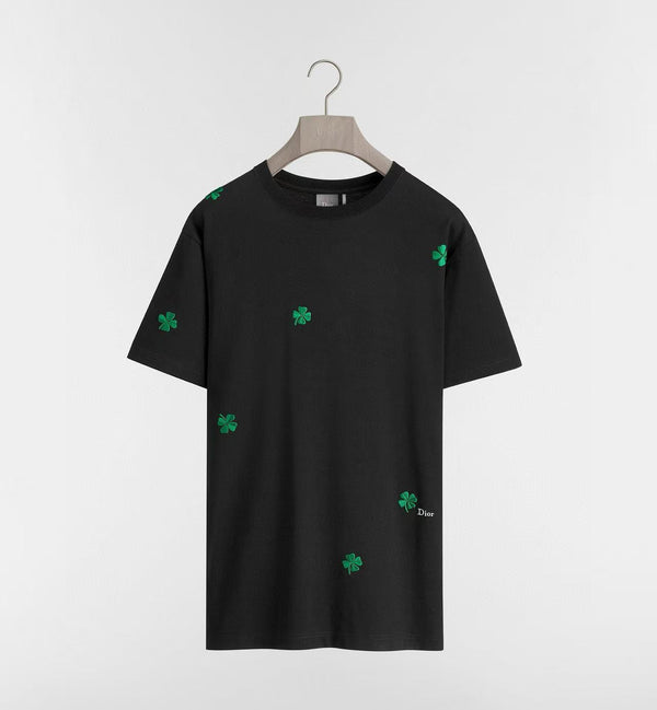 CD T-Shirt with Dior Clover Embroidery Cotton