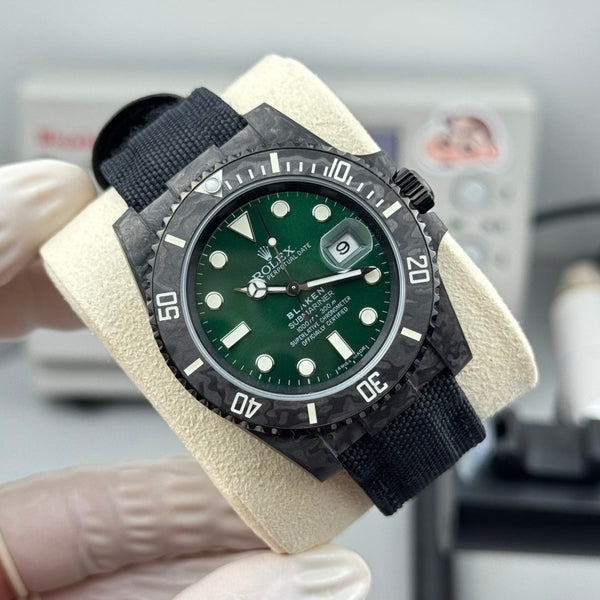 Rolex Submariner Date Custom Carbon Black Green Dial
