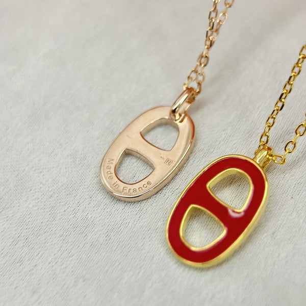 CHAINE SMALL RED NECKLACE GOLD AND PINK GOLD
