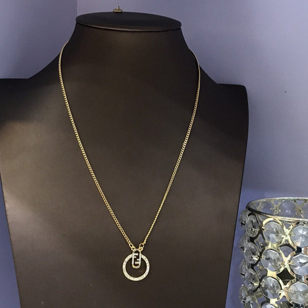 F LOGO GOLD DIAMOND NECKLACE
