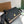 note bag 25cm black calfskin beige canvas