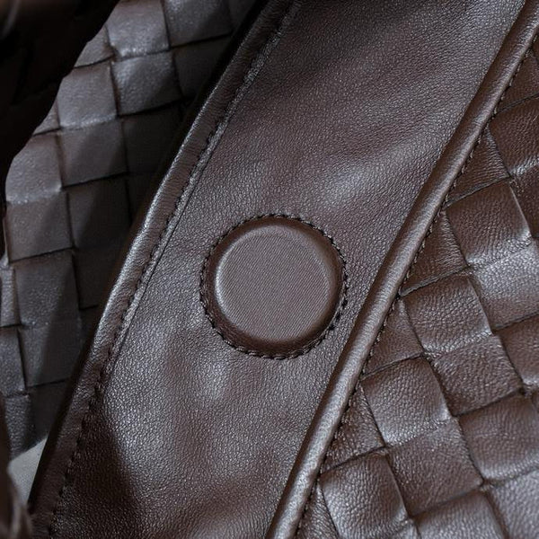 BV Large Intrecciato 54cm Hobo Bag Chocolate Calfskin