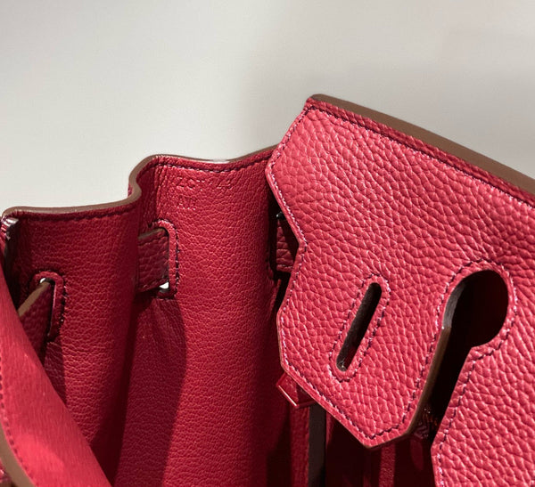 HM BIRKIN 25CM BURGUNDY CALFSKIN GOLD HARDWARE