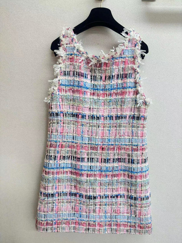 CC V-Shift Dress Multicolor Tweed