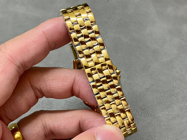 Cartier Panther 27mm Gold Case Diamond Bezel White Dial